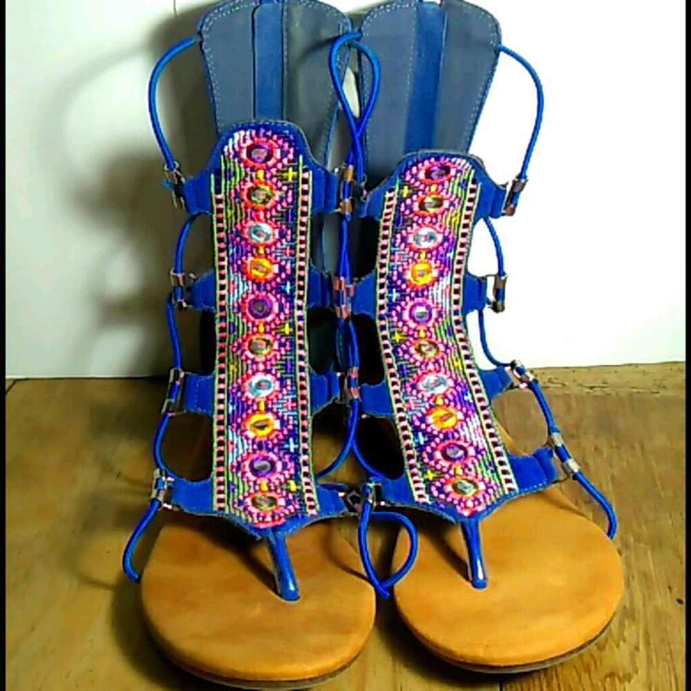 Hot Tomato Bohochic Crochet Gladiator Sandals 6M